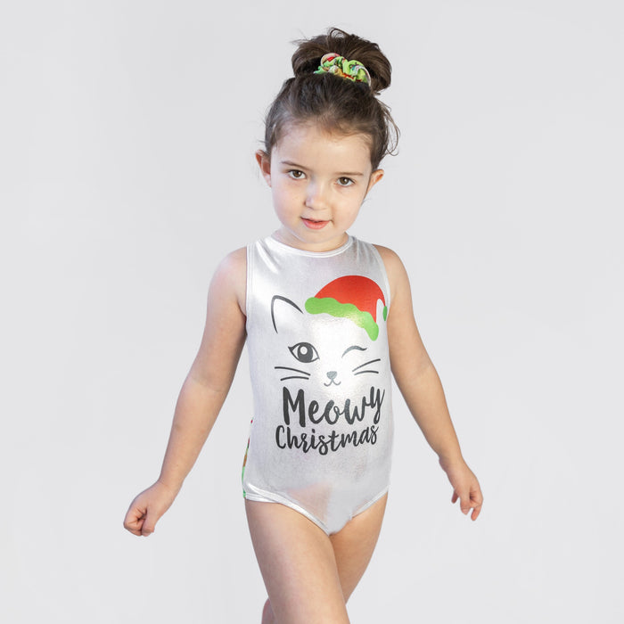 Meowy Christmas Cat Leotard
