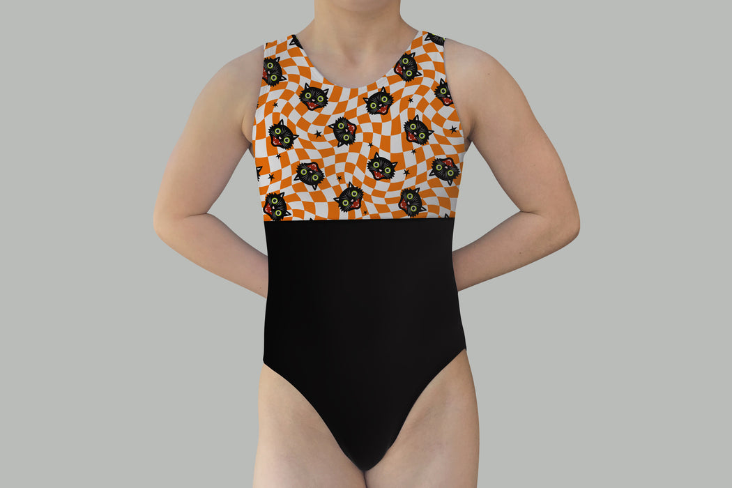 Retro Halloween Cats Leotard