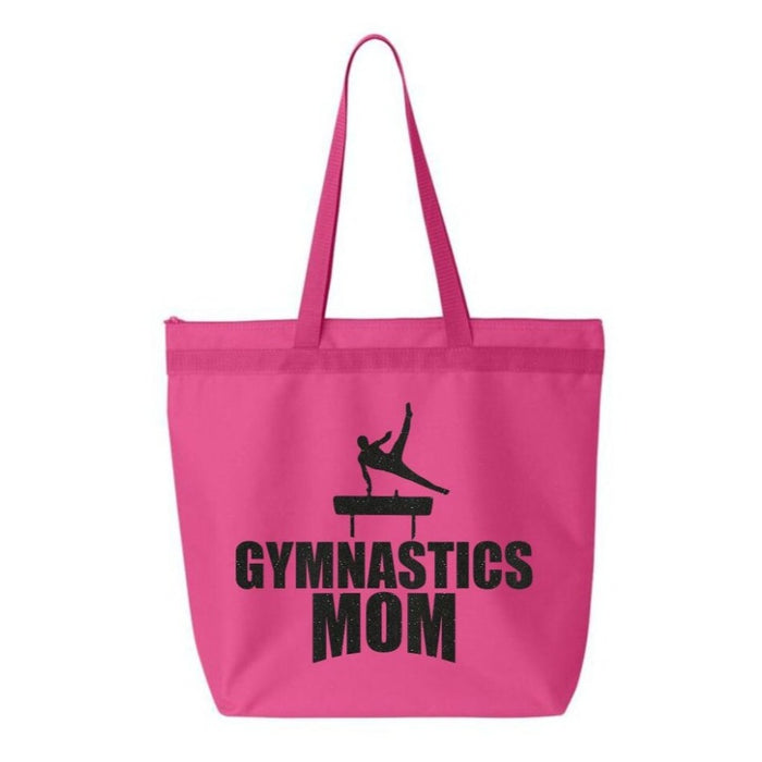 Gymnastics Tote Ladies Zippered TOTE Male Gymnast Sparkle Gymnastics MOM Glitter Tote Bag Gift Mens Boys Gymnastics