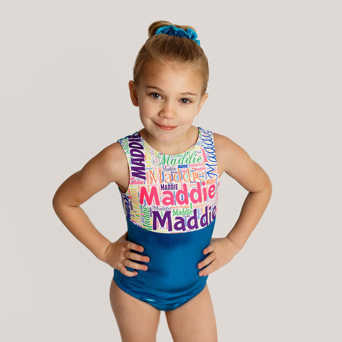 Ocean Blue Name Leotard - Personalized