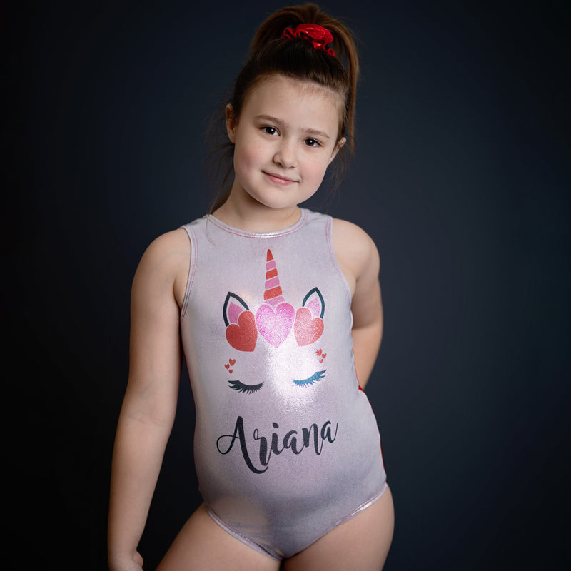 Valentine's Day Unicorn Leotard - Personalized