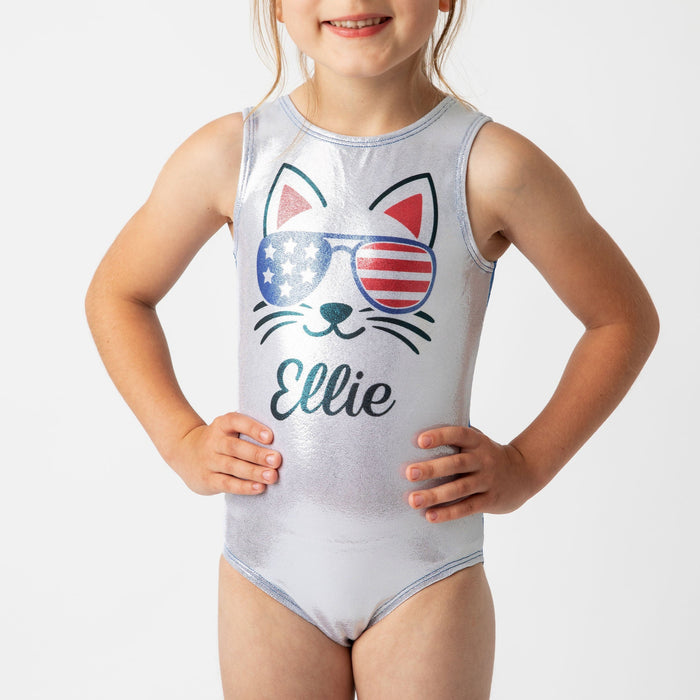 Patriotic Cat Leotard - Personalized