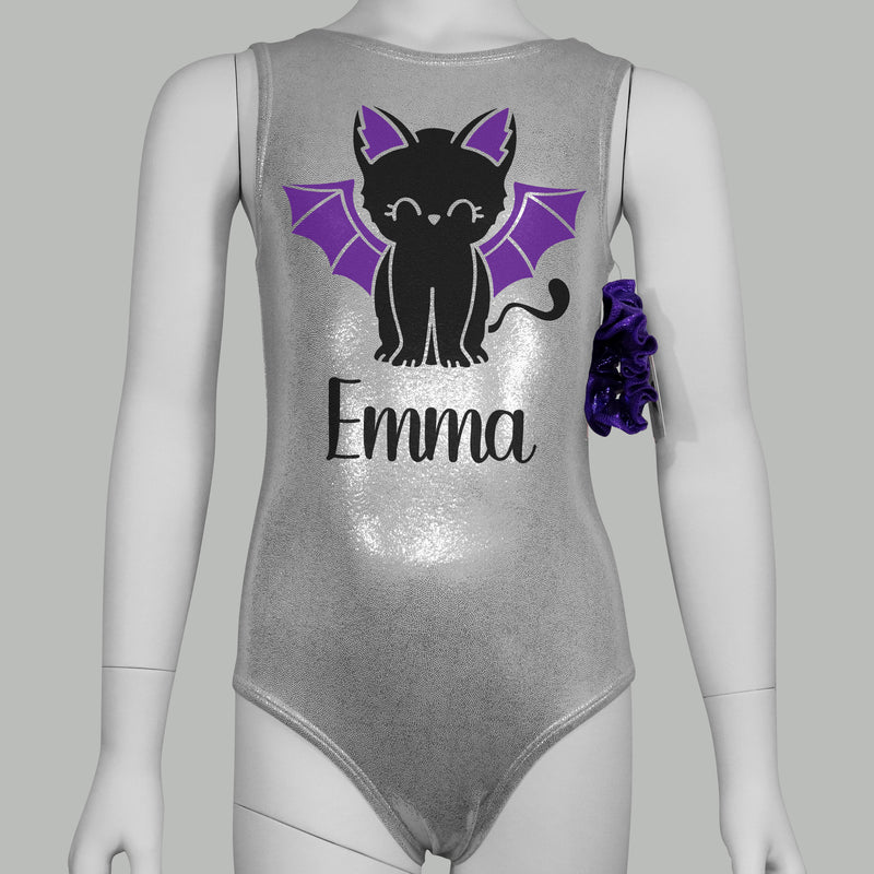 Halloween Cat Bat Leotard - Personalized