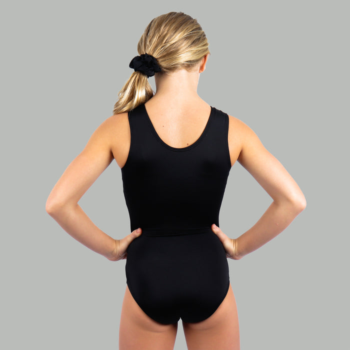 Black Roses Sleeveless Leotard