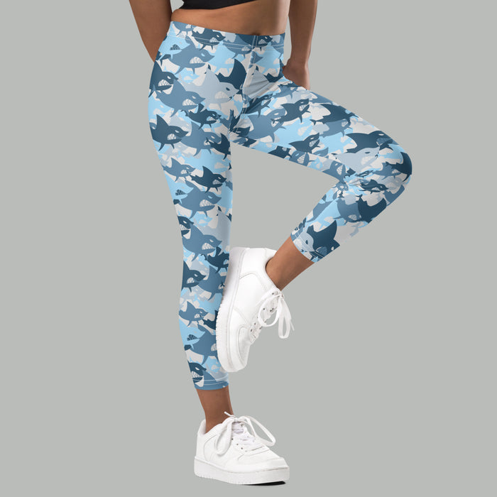 Kids/Youth Camouflage Sharks Leggings