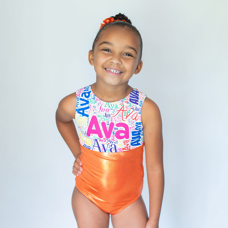 Orange Name Leotard
