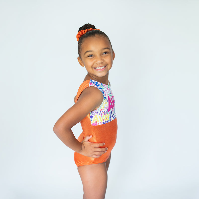 Orange Name Leotard