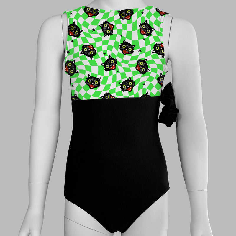 Retro Halloween Cats Leotard