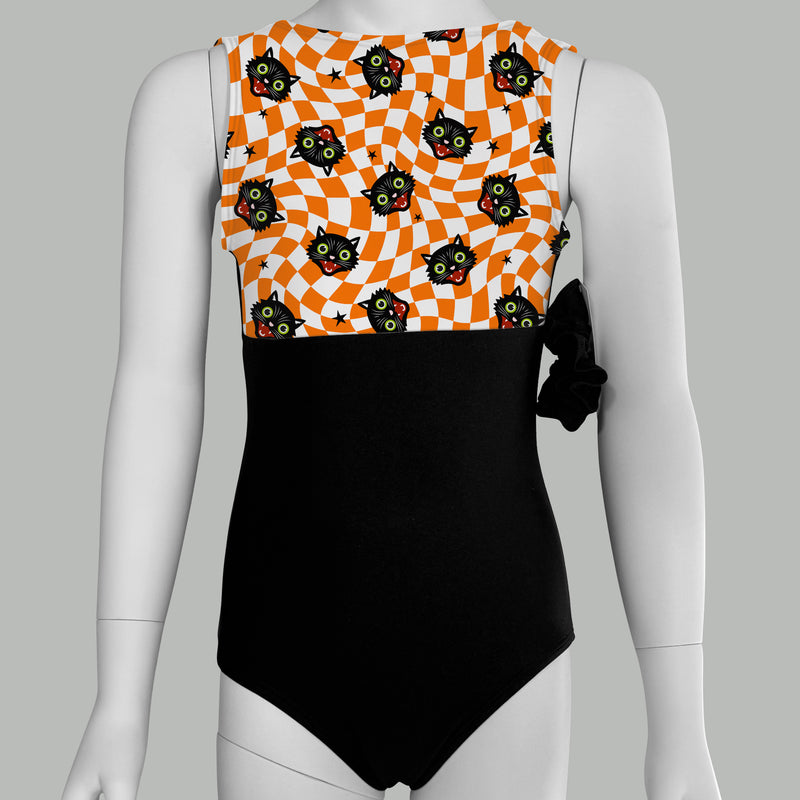 Retro Halloween Cats Leotard