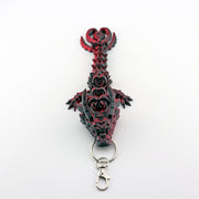 Dark Heart Dragon Keychain – Articulating Mini Dragon Keyring or Bag Charm