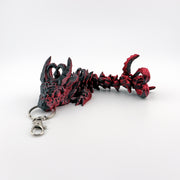 Dark Heart Dragon Keychain – Articulating Mini Dragon Keyring or Bag Charm