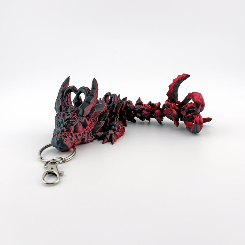 Dark Heart Dragon Keychain – Articulating Mini Dragon Keyring or Bag Charm