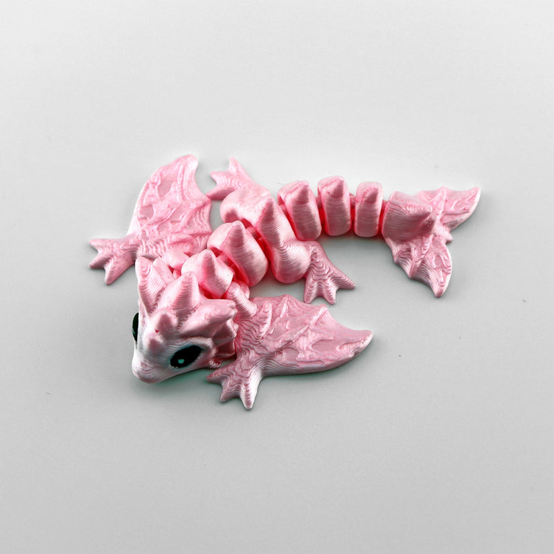 Articulated Tiny Dragon Butterfly Figurine — Tiny Wyvern Winged Fantasy Fidget Creature