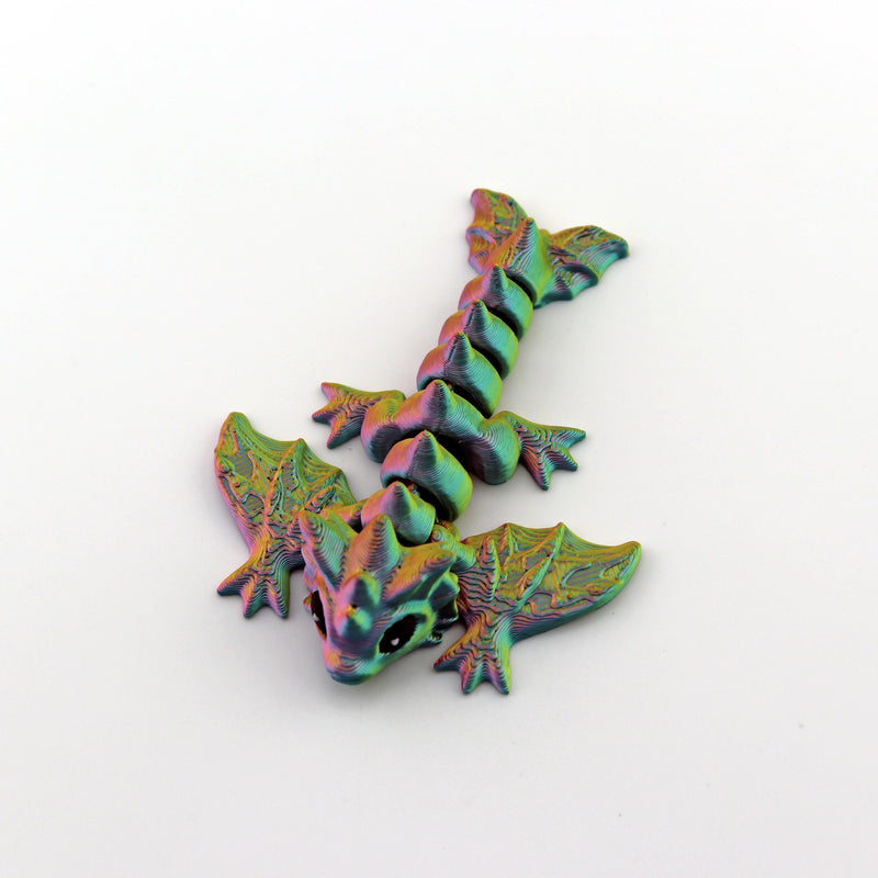 Articulated Tiny Dragon Butterfly Figurine — Tiny Wyvern Winged Fantasy Fidget Creature