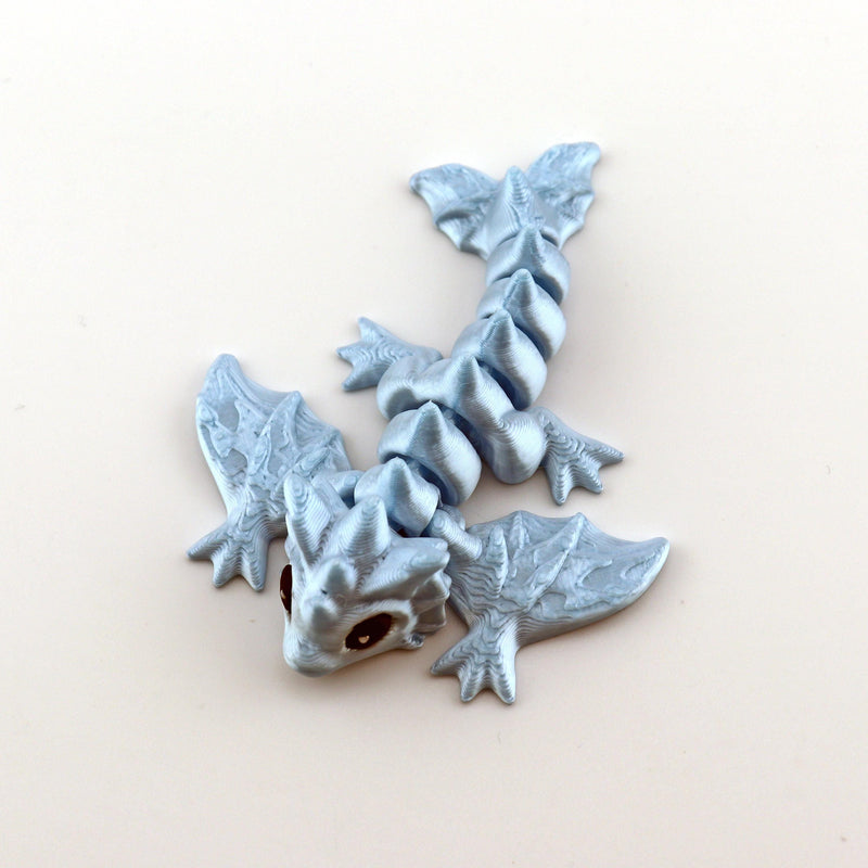 Articulated Tiny Dragon Butterfly Figurine — Tiny Wyvern Winged Fantasy Fidget Creature
