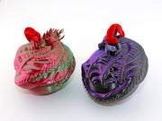 Dragon Christmas Ornament: Mythical Holiday Tree Decoration with Velvet Ribbon