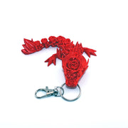 Articulated Rose Dragon Keychain: Fantasy Bag Charm