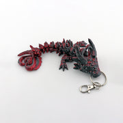 Dark Heart Dragon Keychain – Articulating Mini Dragon Keyring or Bag Charm