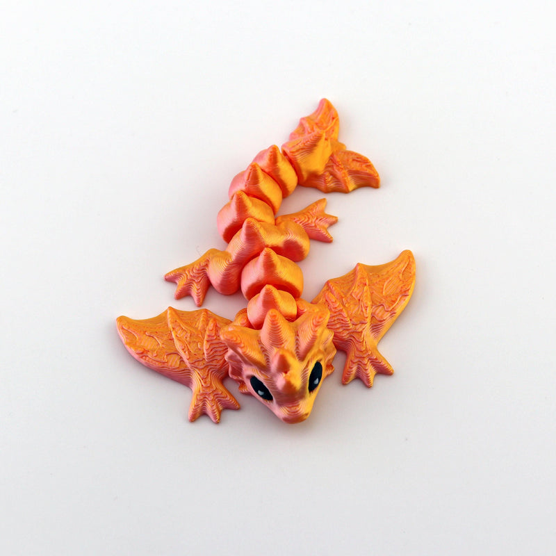 Articulated Tiny Dragon Butterfly Figurine — Tiny Wyvern Winged Fantasy Fidget Creature