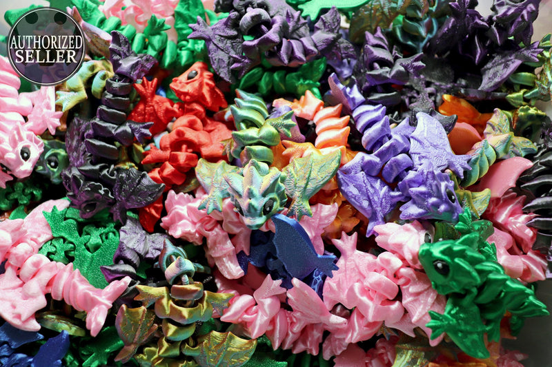 Articulated Tiny Dragon Butterfly Figurine — Tiny Wyvern Winged Fantasy Fidget Creature