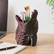 Dragon Head Pen Holder: Fantasy Desk Organizer Pencil Cup