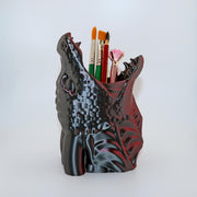 Dragon Head Pen Holder: Fantasy Desk Organizer Pencil Cup