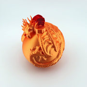Dragon Christmas Ornament: Mythical Holiday Tree Decoration with Velvet Ribbon