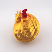 Dragon Christmas Ornament: Mythical Holiday Tree Decoration with Velvet Ribbon
