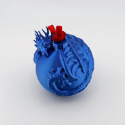 Dragon Christmas Ornament: Mythical Holiday Tree Decoration with Velvet Ribbon