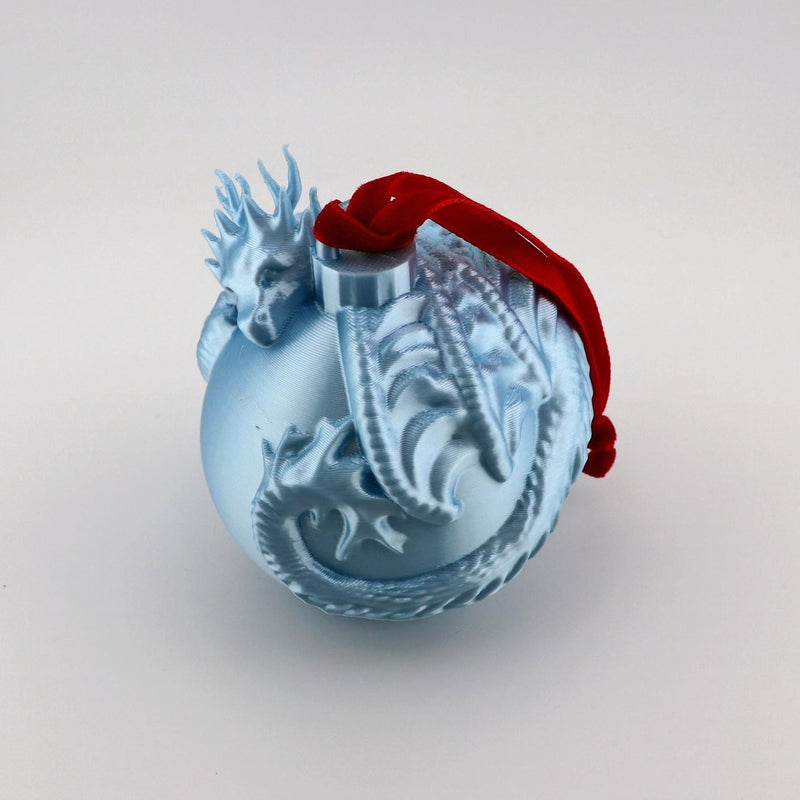 Dragon Christmas Ornament: Mythical Holiday Tree Decoration with Velvet Ribbon
