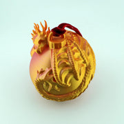 Dragon Christmas Ornament: Mythical Holiday Tree Decoration with Velvet Ribbon
