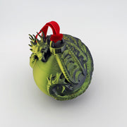 Dragon Christmas Ornament: Mythical Holiday Tree Decoration with Velvet Ribbon