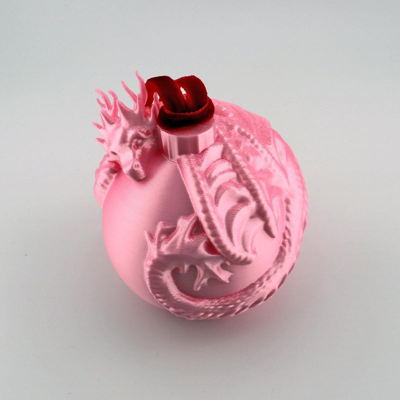 Dragon Christmas Ornament: Mythical Holiday Tree Decoration with Velvet Ribbon