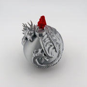 Dragon Christmas Ornament: Mythical Holiday Tree Decoration with Velvet Ribbon