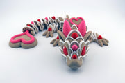 Valentine Cookie Dragon – Articulated 3D Printed Heart Dragon – Cute Valentine Decor – Dragon Figurine – Valentine Gift