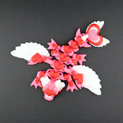 Heart Dragon – 3D Printed Valentine Dragon with Hearts & Wings, Cute Fantasy Dragon Figurine, Romantic Gift, Shelf Decor