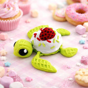 Dessert Turtle | 3D Printed Turtle Figurine | Strawberry Cake Turtle | Kawaii Turtle Decor | Sweet Animal Shelf Decor | Turtle Collectible