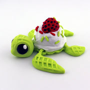 Dessert Turtle | 3D Printed Turtle Figurine | Strawberry Cake Turtle | Kawaii Turtle Decor | Sweet Animal Shelf Decor | Turtle Collectible