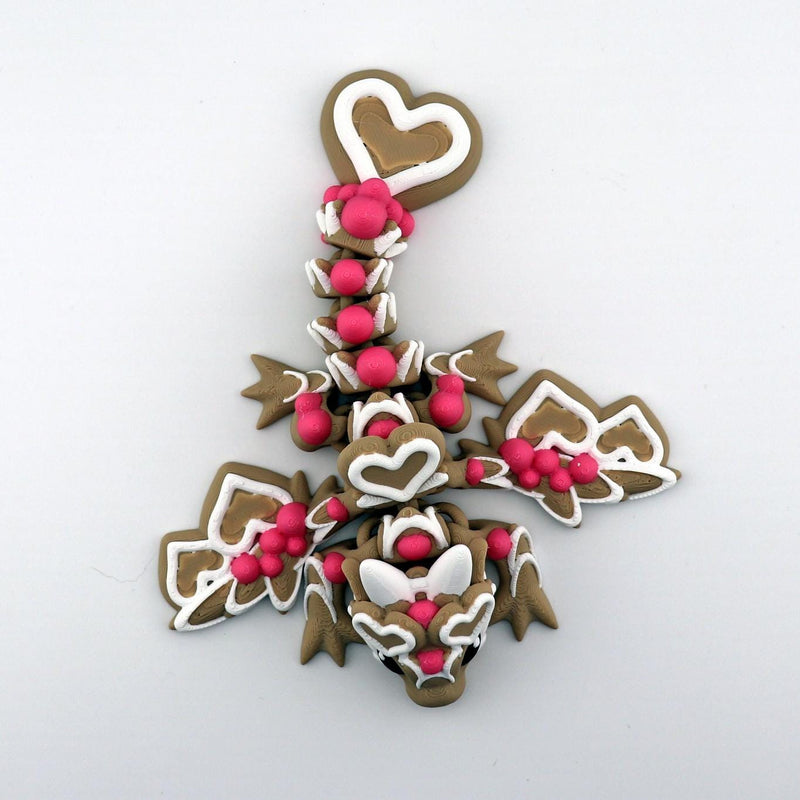 Heart Cookie Dragon – Valentine-Themed Articulated Dragon Figurine
