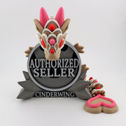 Valentine Cookie Dragon – Articulated 3D Printed Heart Dragon – Cute Valentine Decor – Dragon Figurine – Valentine Gift