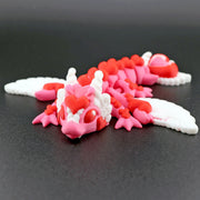 Heart Dragon – 3D Printed Valentine Dragon with Hearts & Wings, Cute Fantasy Dragon Figurine, Romantic Gift, Shelf Decor
