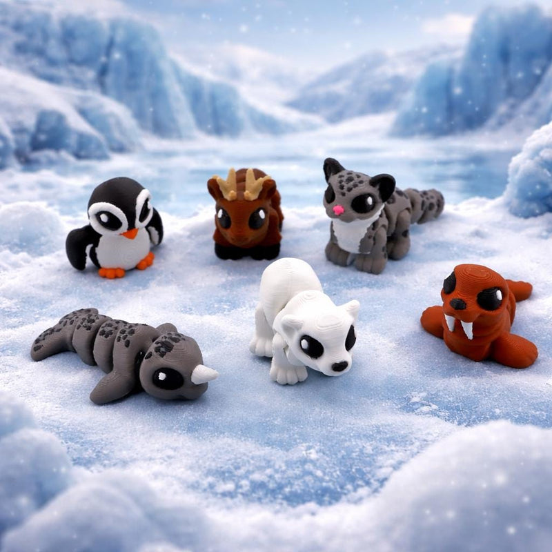 Mini Arctic Hatchlings Set – Articulated Baby animals, Collectible Figurines & Gifts Arctic Critters