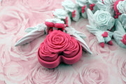 Rose Dragon Clicker – Valentine’s Day Gift, 3D Printed Articulated Floral Dragon, Cute Fantasy Fidget Creature, Romantic Rose Dragon Display