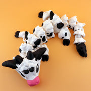 Articulated Cow Dragon Figurine: Flexible Farmyard Fantasy Creature Collectible