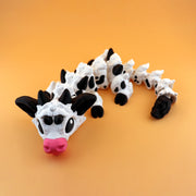 Articulated Cow Dragon Figurine: Flexible Farmyard Fantasy Creature Collectible