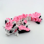 Cherry Blossom Dragon – Hanami Dragon with Pink Flowers, Cute Fantasy Wyvern Dragon Figurine, Romantic Gift, Shelf Decor