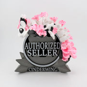 Cherry Blossom Dragon – Hanami Dragon with Pink Flowers, Cute Fantasy Wyvern Dragon Figurine, Romantic Gift, Shelf Decor