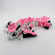 Cherry Blossom Dragon – Hanami Dragon with Pink Flowers, Cute Fantasy Wyvern Dragon Figurine, Romantic Gift, Shelf Decor
