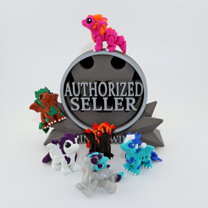 Elemental Dragon Hatchlings Set | 3D Printed Dragons | Fire Water Leaf Crystal Feather Classic Dragons | Fantasy Figurine Collection
