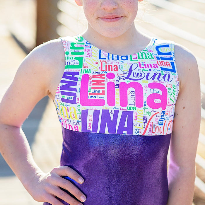 Purple Name Leotard - Personalized